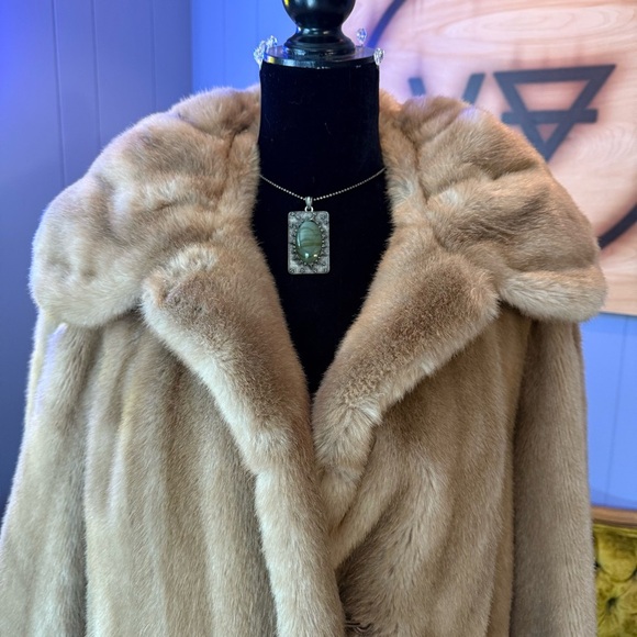 Vintage 60s Tissavel From France Faux Fur For Country Pacer Coat - Picture 2 of 7